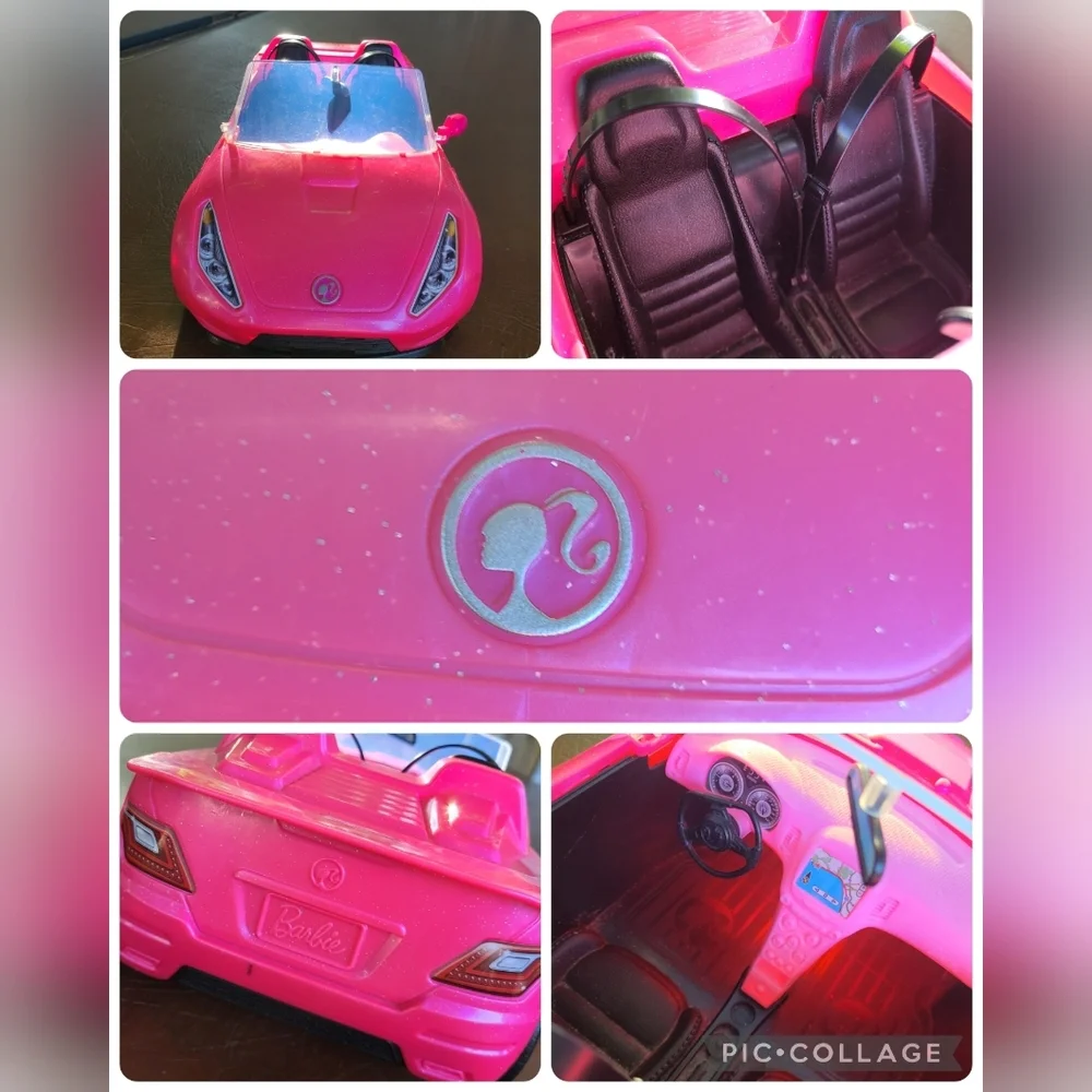 Barbie Glam Convertible Hot Pink‎ Car Used Toy Doll Ride Whip